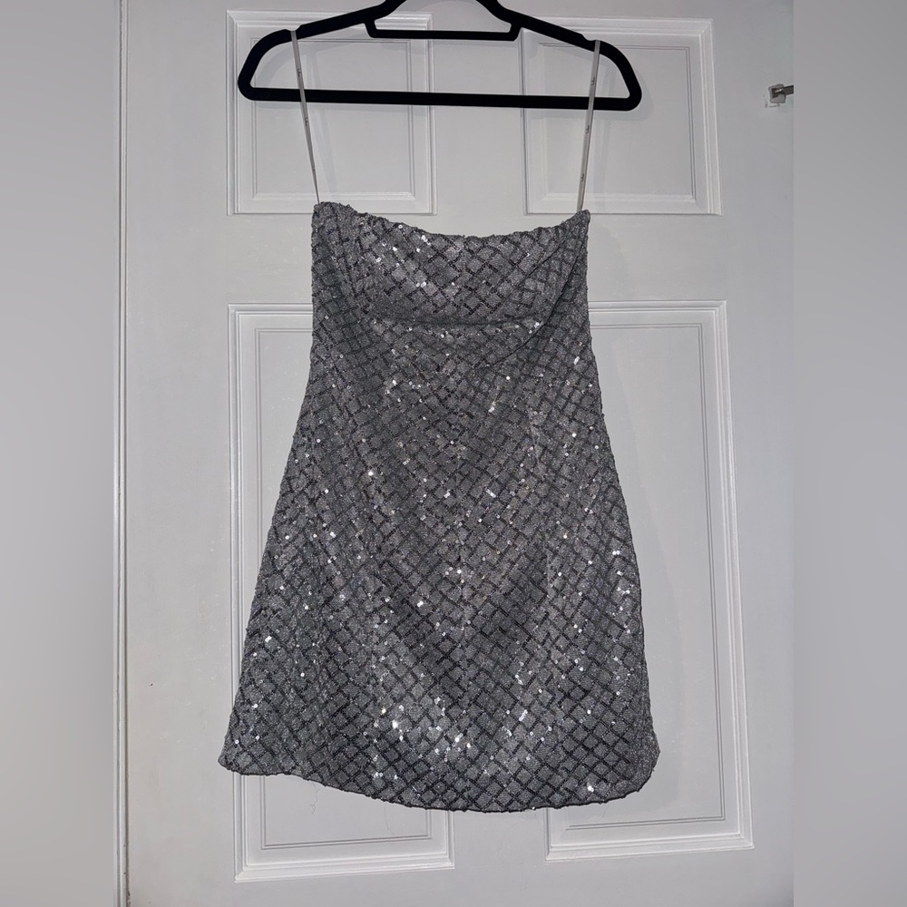 Lulu's Shimmering Silver Sequin Gown